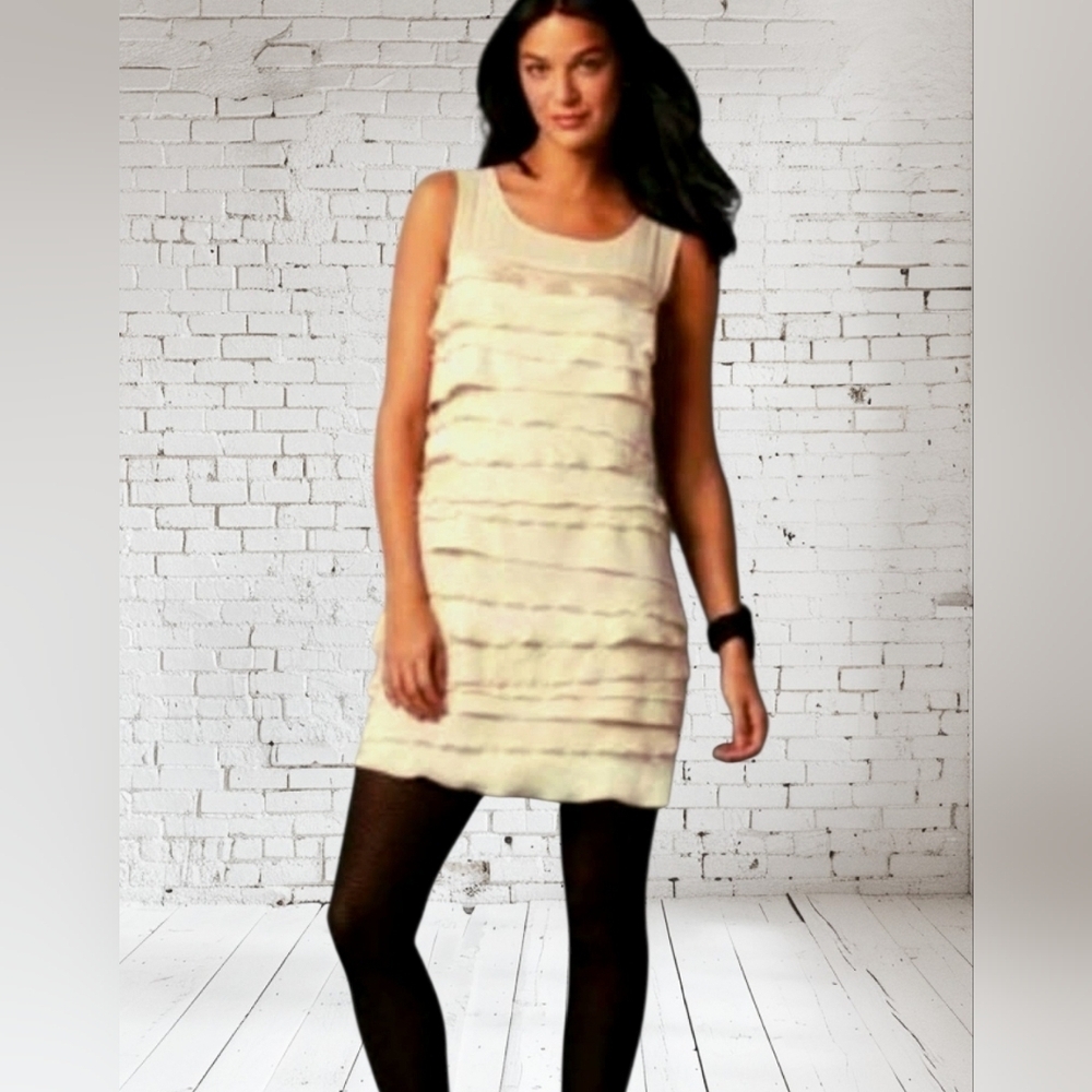 NWT LOFT Textured Blush Layered Sleeveless Dress ~Sz 6